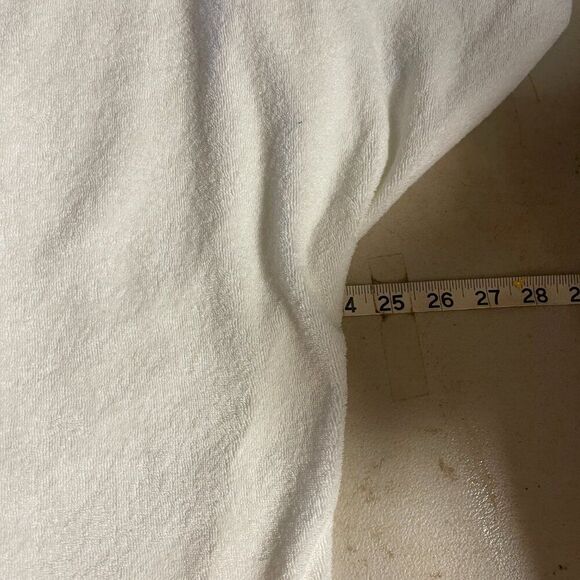 Vintage 70s Cypress White Terry Zip Flower Embroider Housecoat Large - Picture 10 of 10